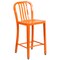 Flash Furniture 36.25&#x27;&#x27; Orange Indoor Outdoor Counter Height Stool with Slat Back